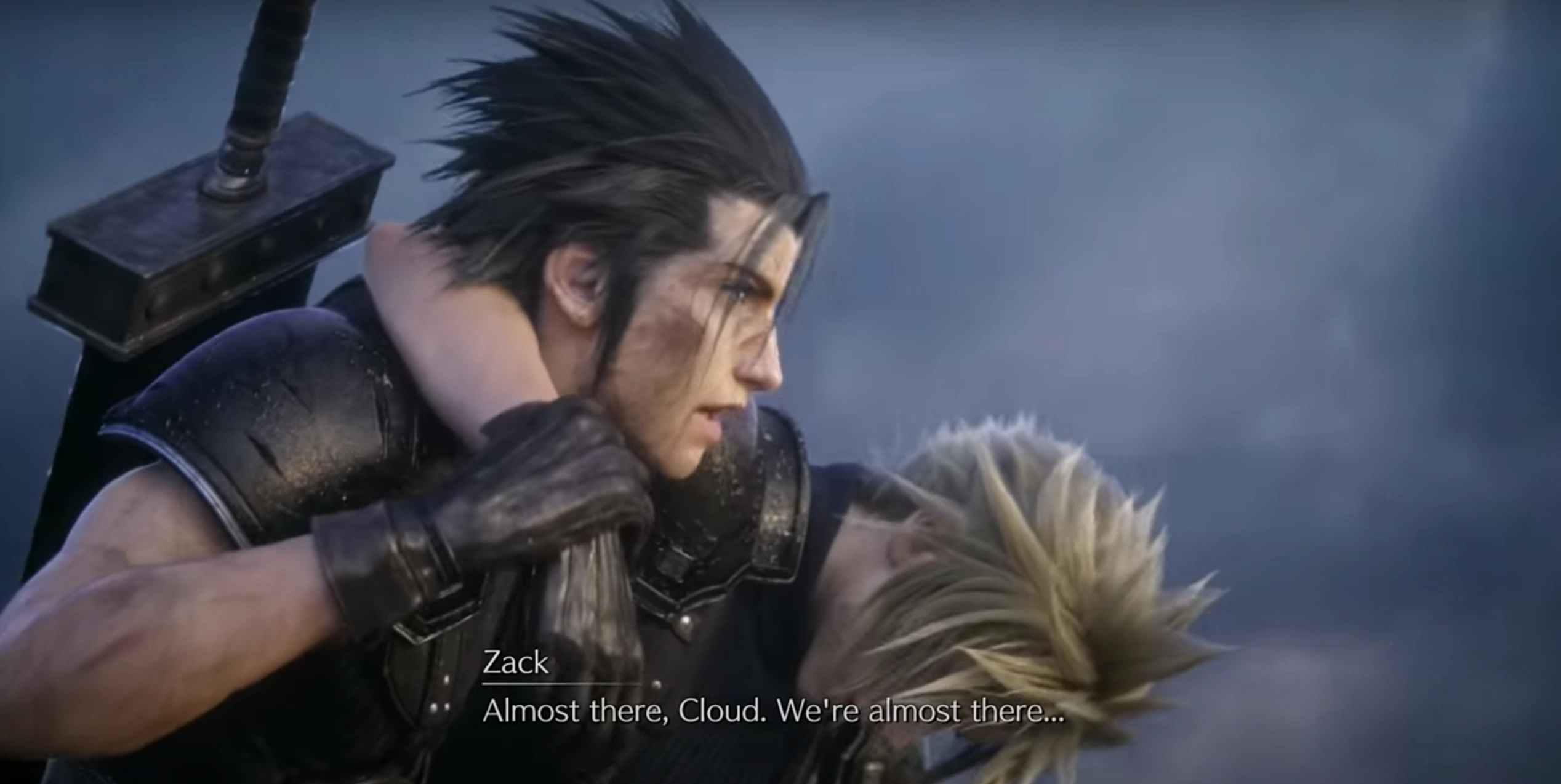 Zack fair salva a cloud en ff7 remake