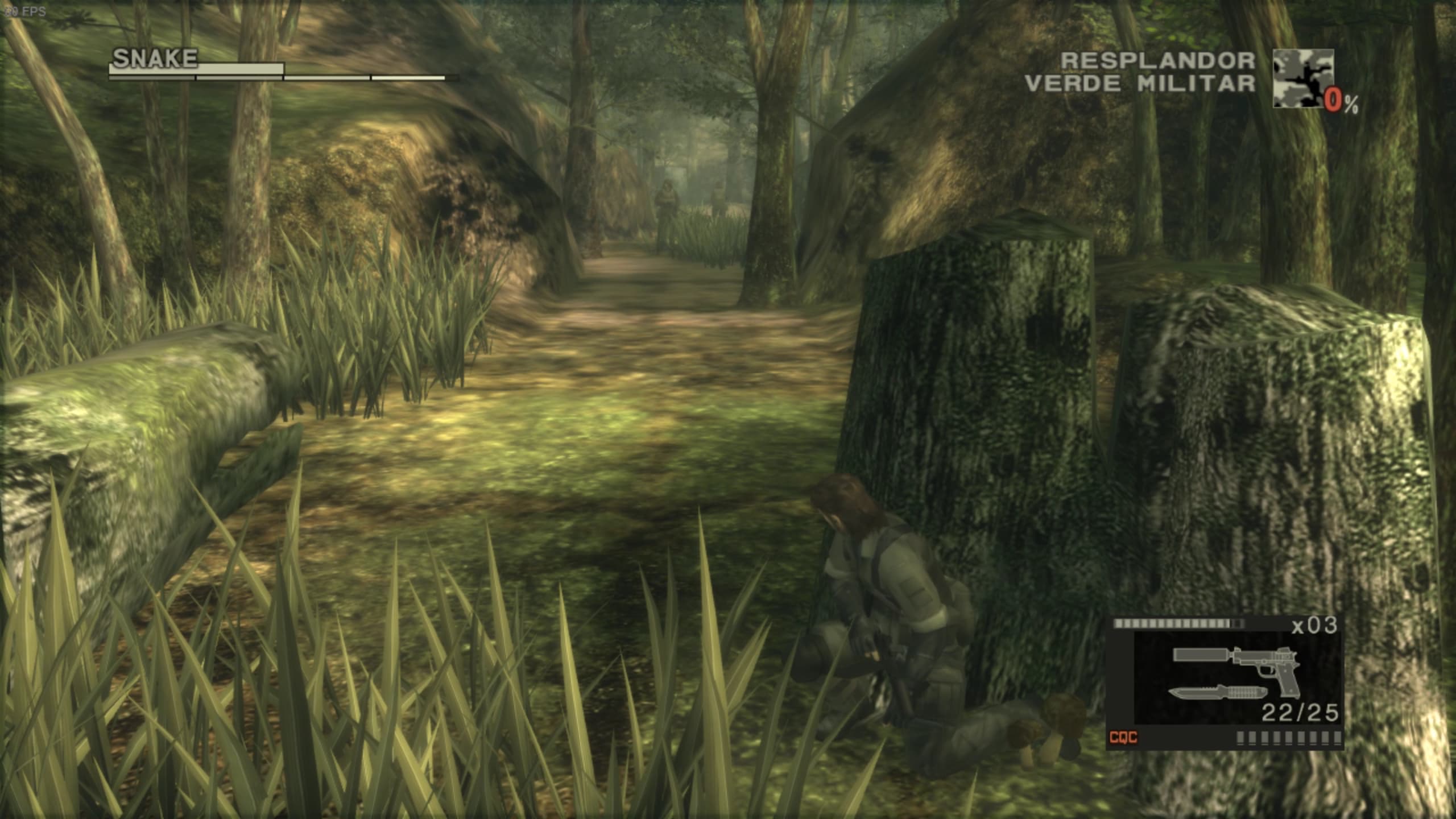 Primer escenario con enemigos de metal gear 3 snake eater